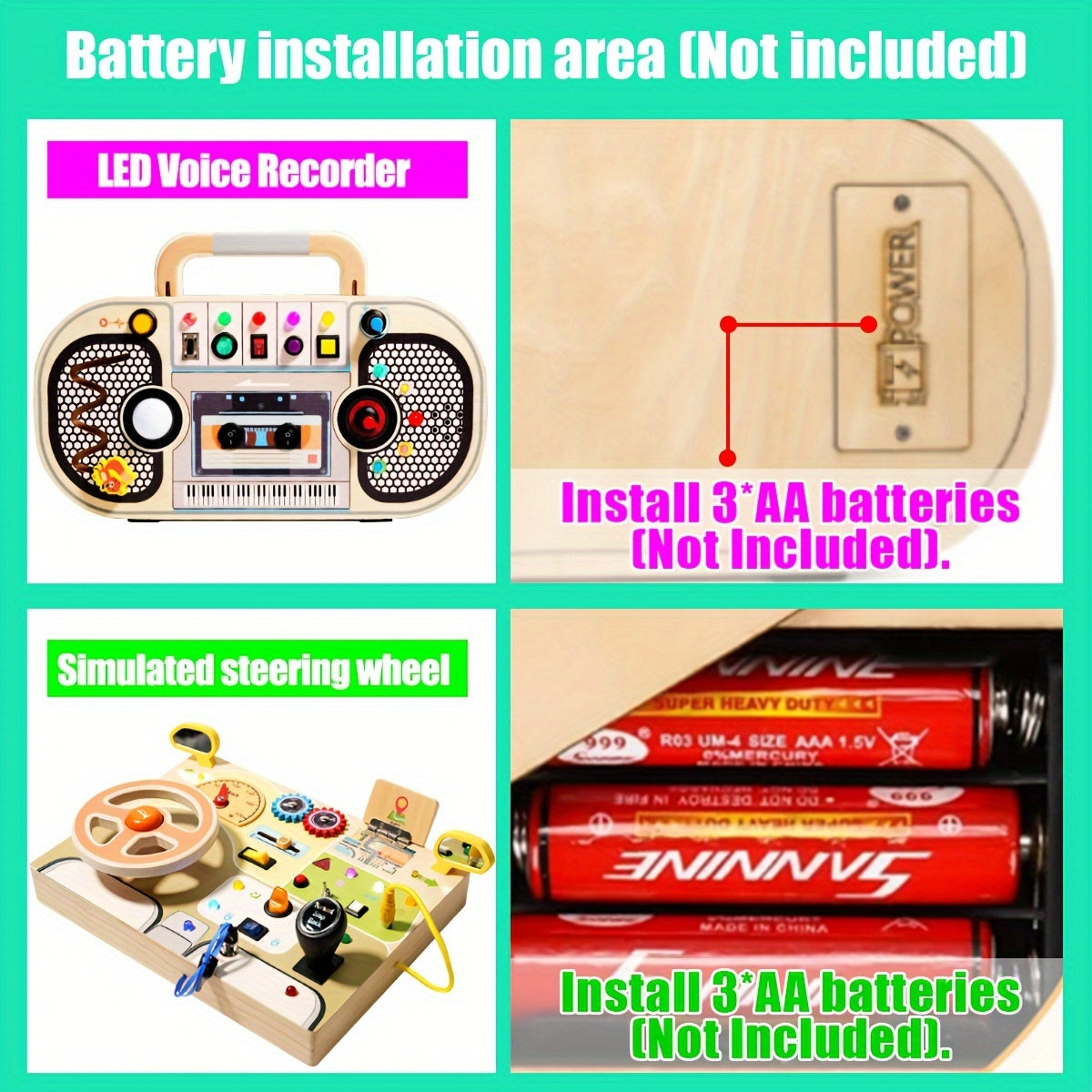 Tableau d'Activités Interactif en Bois avec Lumières et Musique - KIDILIGHT