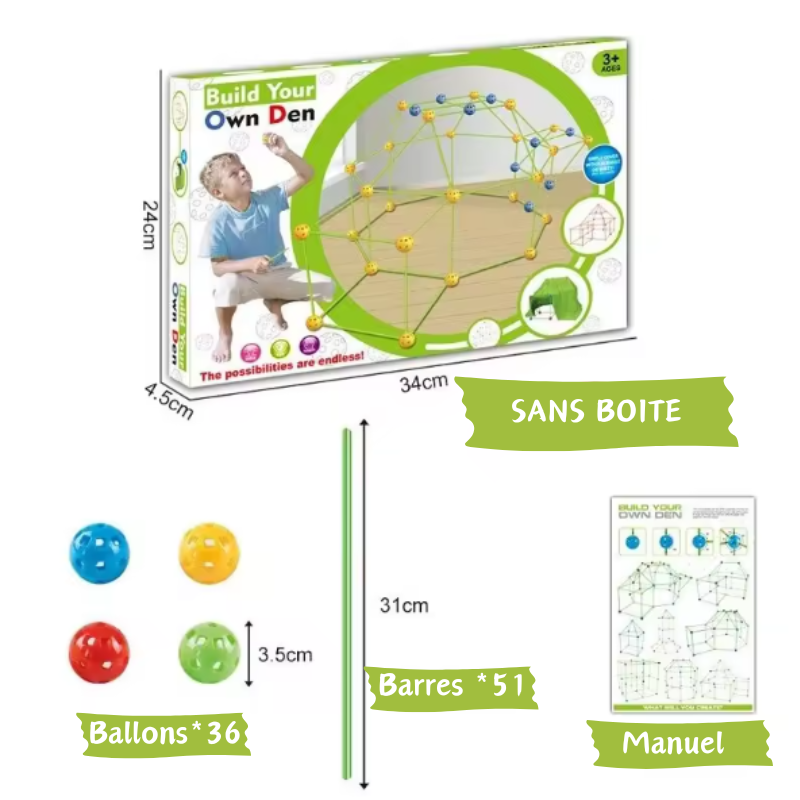 Kit de Construction de Forts et Tentes pour Enfants - KidsFort