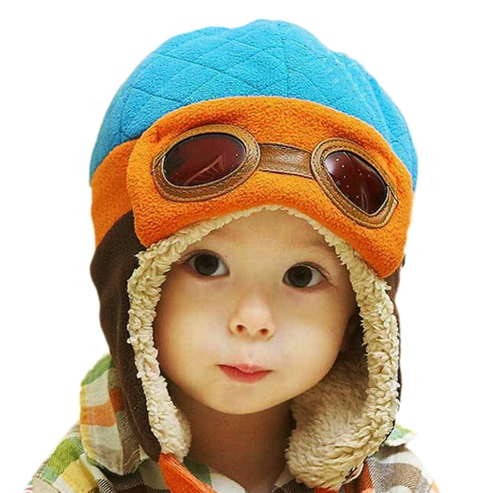 Chapeau bébé hiver ours pilote - Ourson Aviateur