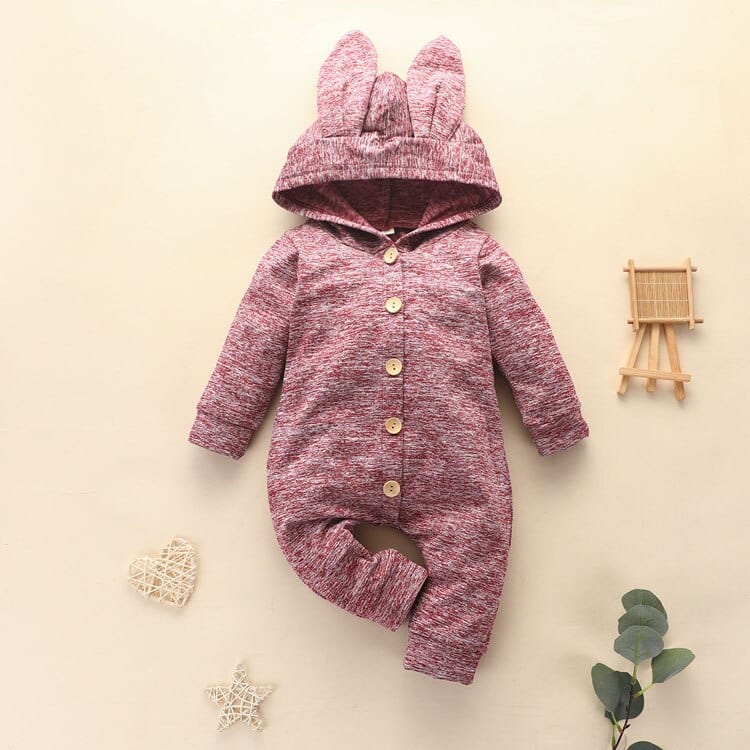 Combinaison bébé boutonnée, manches longues - BunnyCuddle
