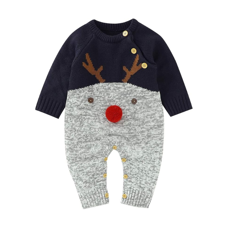 Combinaison bébé laine Noël hiver - Tricochaud