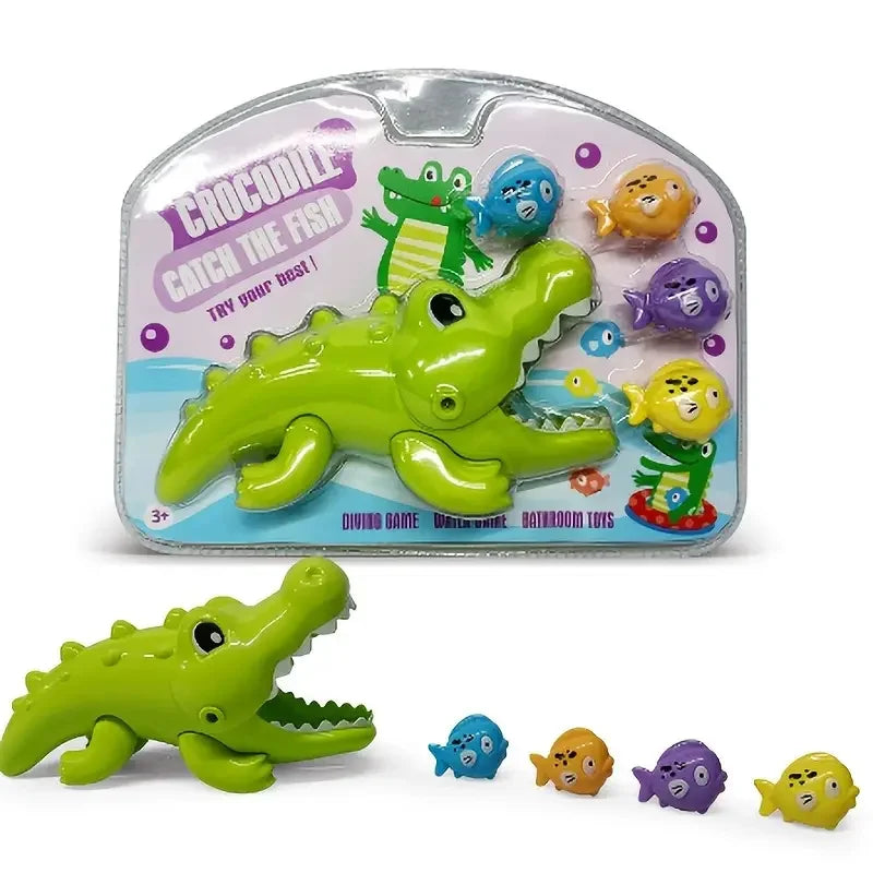 Crocodile 4 Petits Poissons Flottants, Jouet de Bain pour Enfant,3+ Ans - JouetBain
