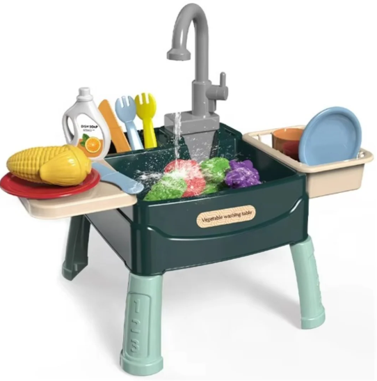 Cuisine de Jeu pour Enfants avec Robinet d’Eau Réaliste – Jouet Éducatif en Plastique Sécurisé - Evijeu
