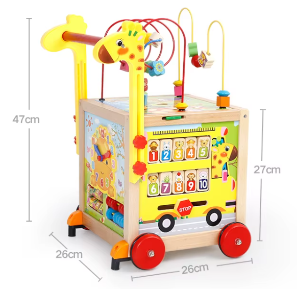 Déambulateur en bois avec jeux éducatifs - BabyWood