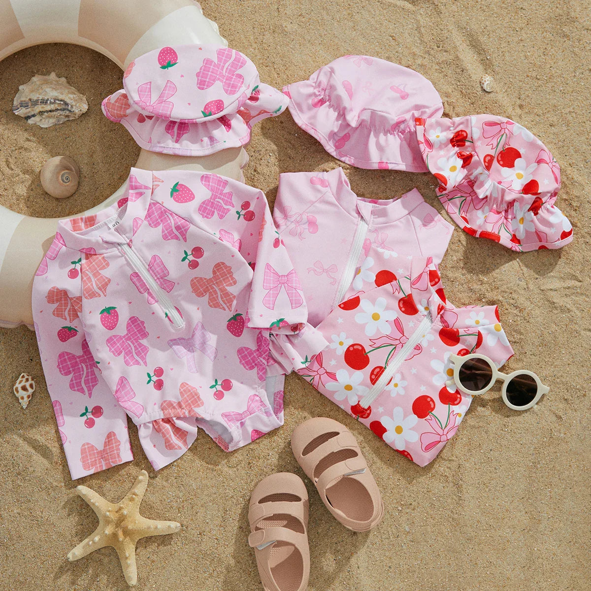 Maillot de Bain Anti-Éruption Cutanée pour Filles avec Chapeau - VibeBébé