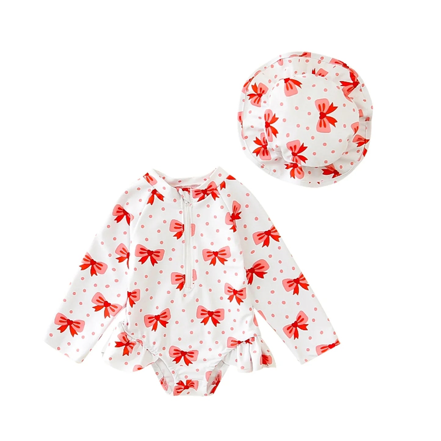 Maillot de Bain Anti-Éruption Cutanée pour Filles avec Chapeau - VibeBébé