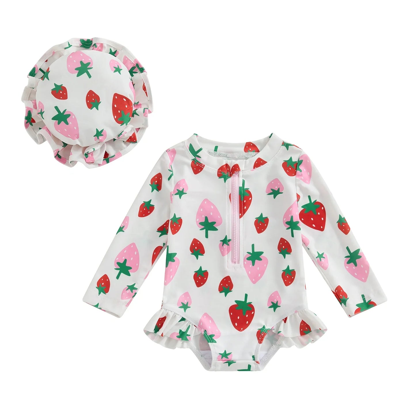 Maillot de Bain Imprimé Princesse Harvey pour Bébé Fille avec Chapeau - PrincessBerrySwim