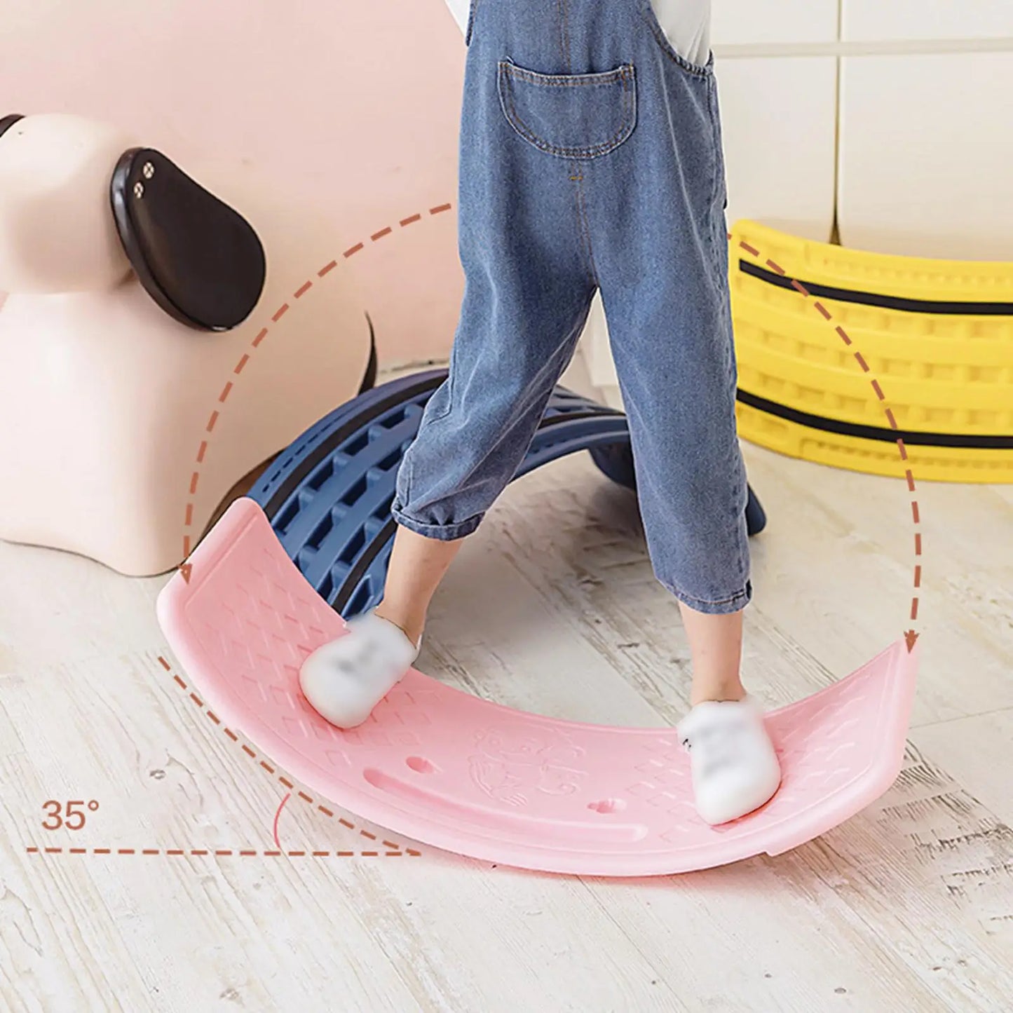 Planche d'Équilibre Montessori Colorée - Bois Naturel - TavolaBalance