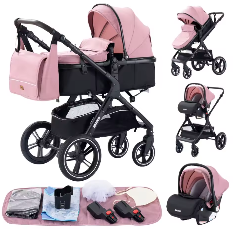 Poussette Bébé 3 en 1 avec Siège Auto et Nacelle – Offre Premium – Landauluxe