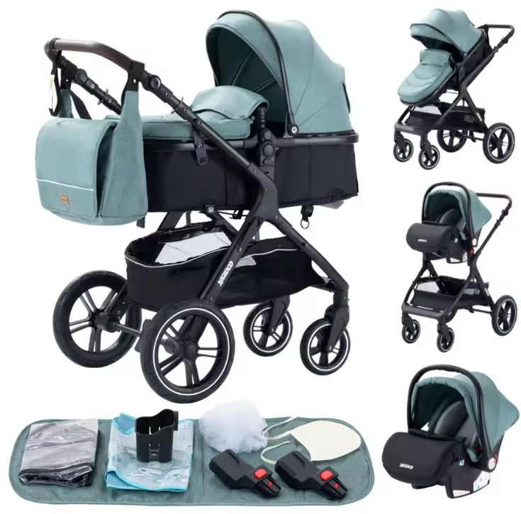Poussette Bébé 3 en 1 avec Siège Auto et Nacelle – Offre Premium – Landauluxe
