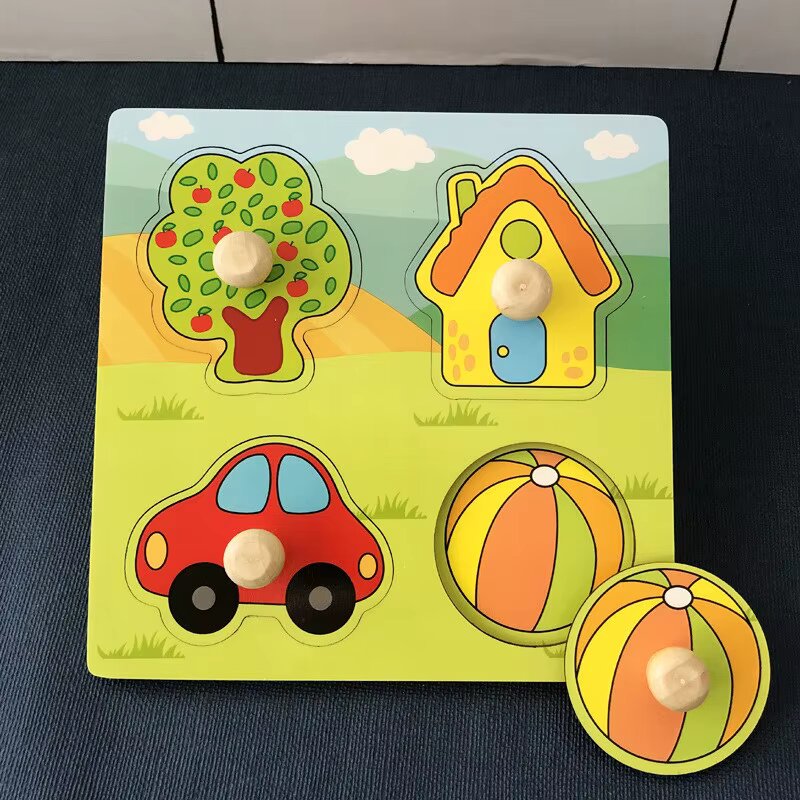 Puzzle éducatif en bois Montessori bébé 1 à 3 ans – Nodoki