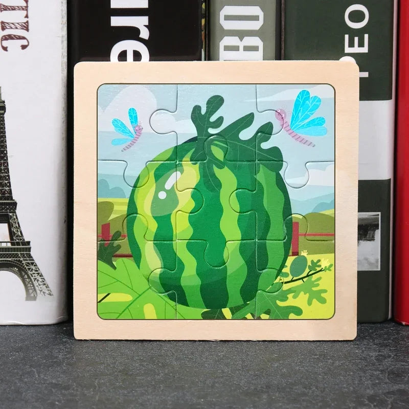 Puzzle en Bois 9 Pièces pour bébés, Multivariant - BoisCasse