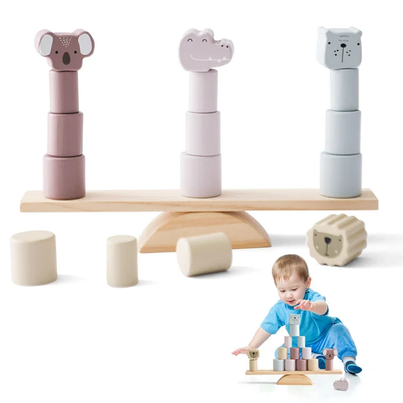 Jeu Montessori Équilibre et Couture en Bois - Equilivieux