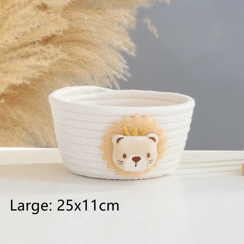 Panier rond en corde de coton bébé – Rangement pratique et décoratif - TresséDouceur