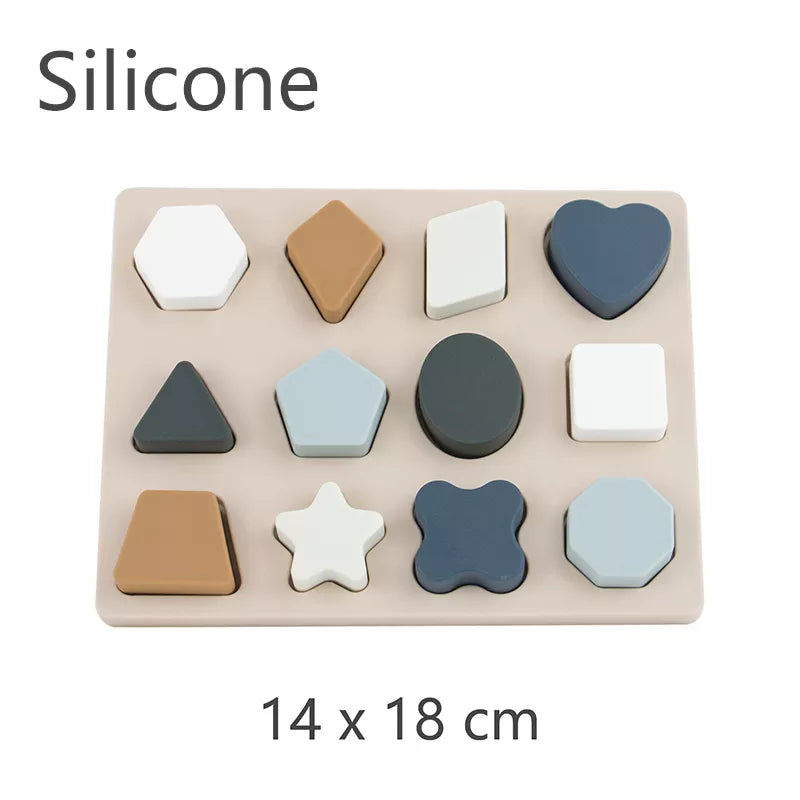 Jeu de Formes Géométriques Montessori : Bois ou Silicone - MontiForme