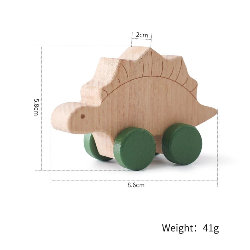 Voiture Dinosaures en Bois Montessori pour bébé- DinoRoues