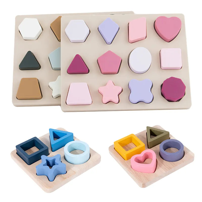 Jeu de Formes Géométriques Montessori : Bois ou Silicone - MontiForme