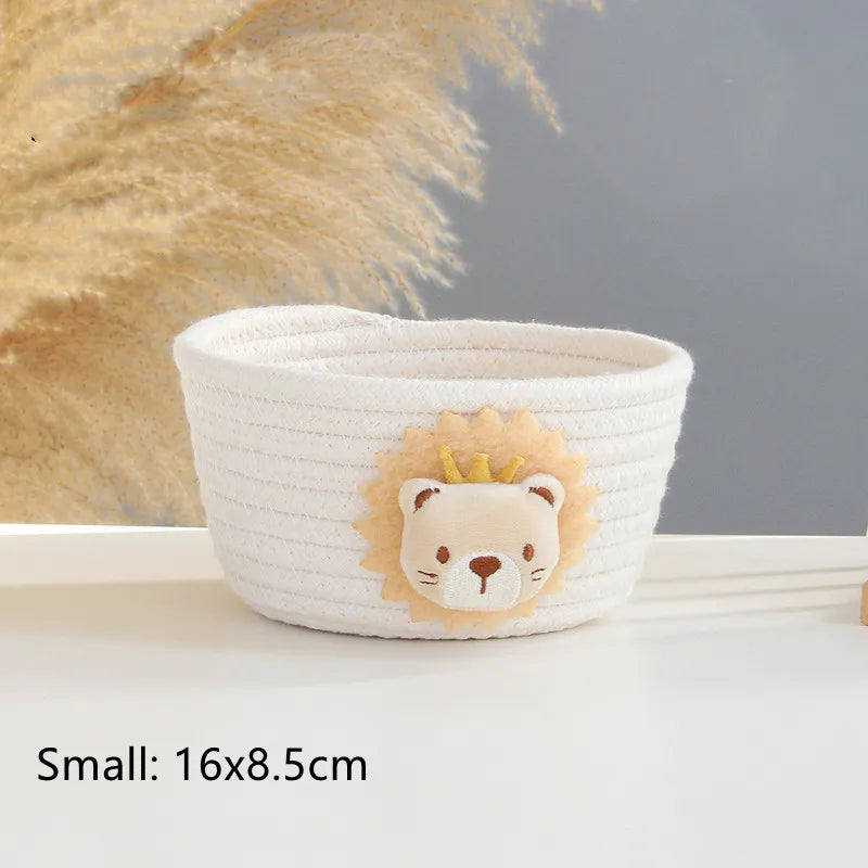 Panier rond en corde de coton bébé – Rangement pratique et décoratif - TresséDouceur