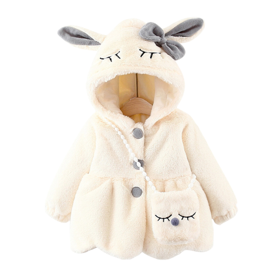 Veste bébé fille en fausse fourrure polaire lapin - FausLapin