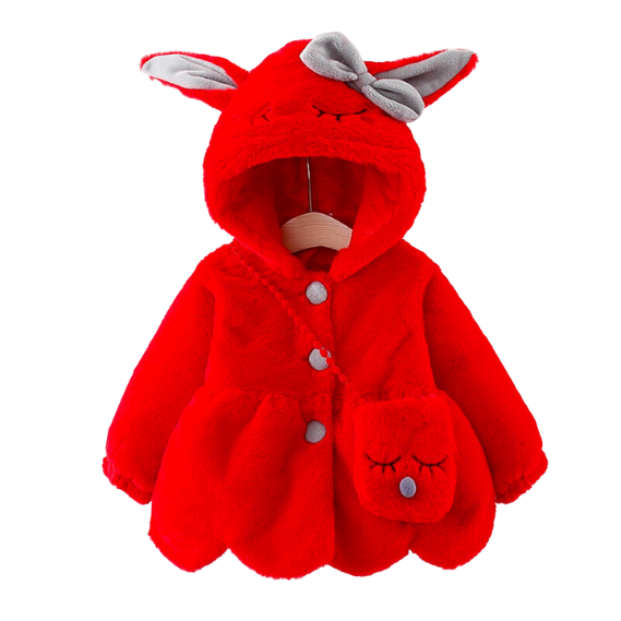 Veste bébé fille en fausse fourrure polaire lapin - FausLapin