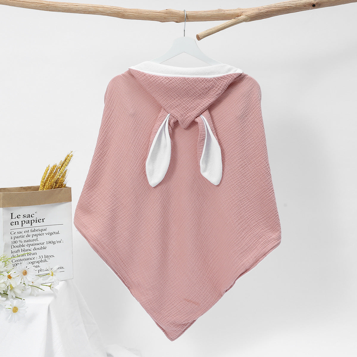 Serviette de bain bébé en mousseline de coton - Lapidoux