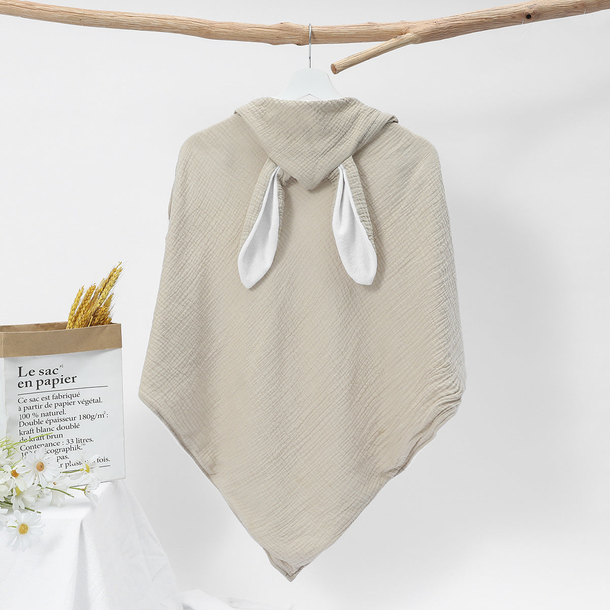 Serviette de bain bébé en mousseline de coton - Lapidoux