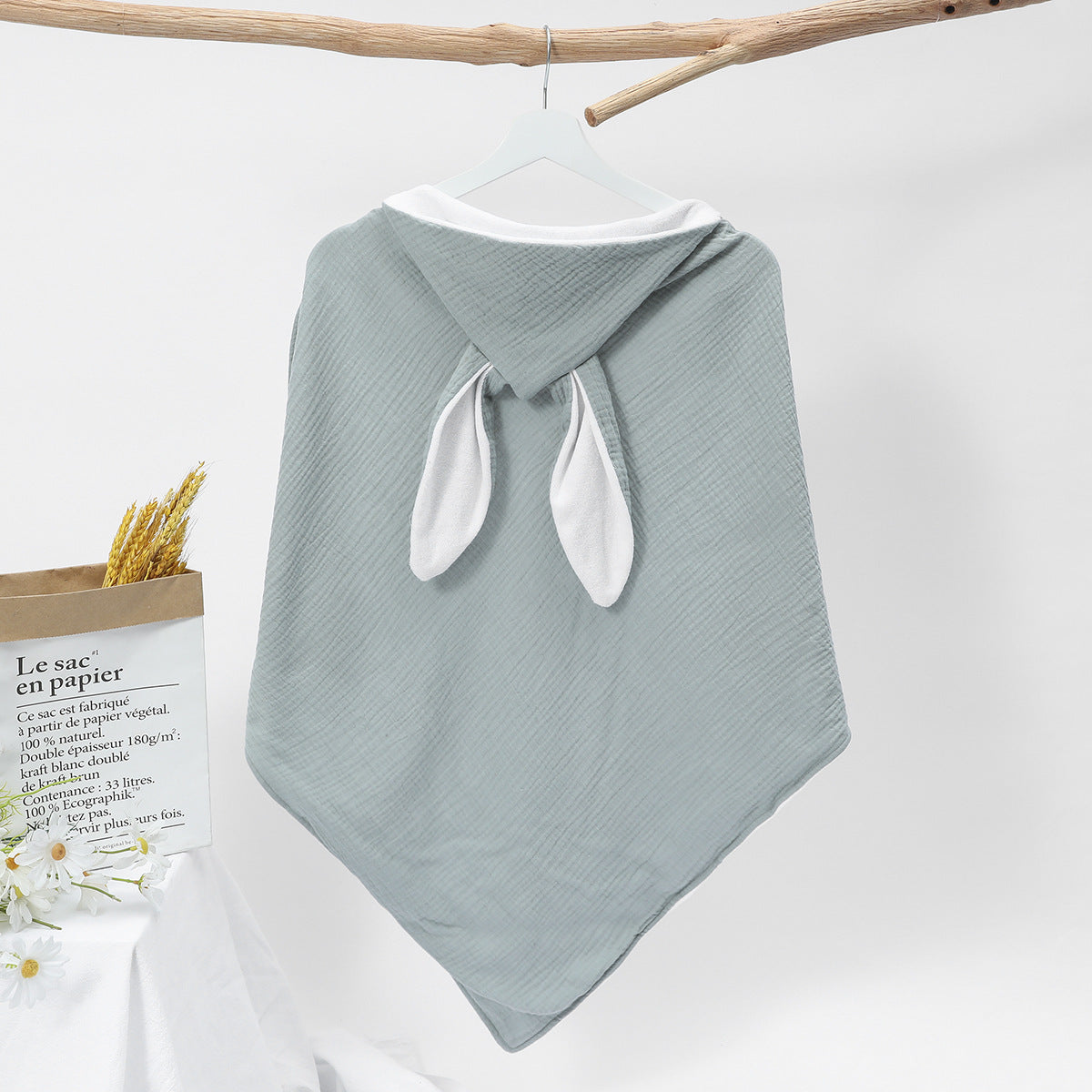 Serviette de bain bébé en mousseline de coton - Lapidoux