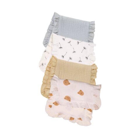 Chiffons d’épaule en mousseline coton bébé (lot de 4) – Douxelia