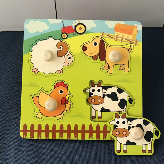 Puzzle éducatif en bois Montessori bébé 1 à 3 ans – Nodoki