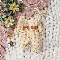 Barboteuse florale bébé fille manches longues avec bandeau – Lilovia