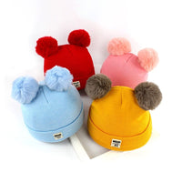 Bébé bonnet hiver tricoté pompons 0-2 ans - PomponChic