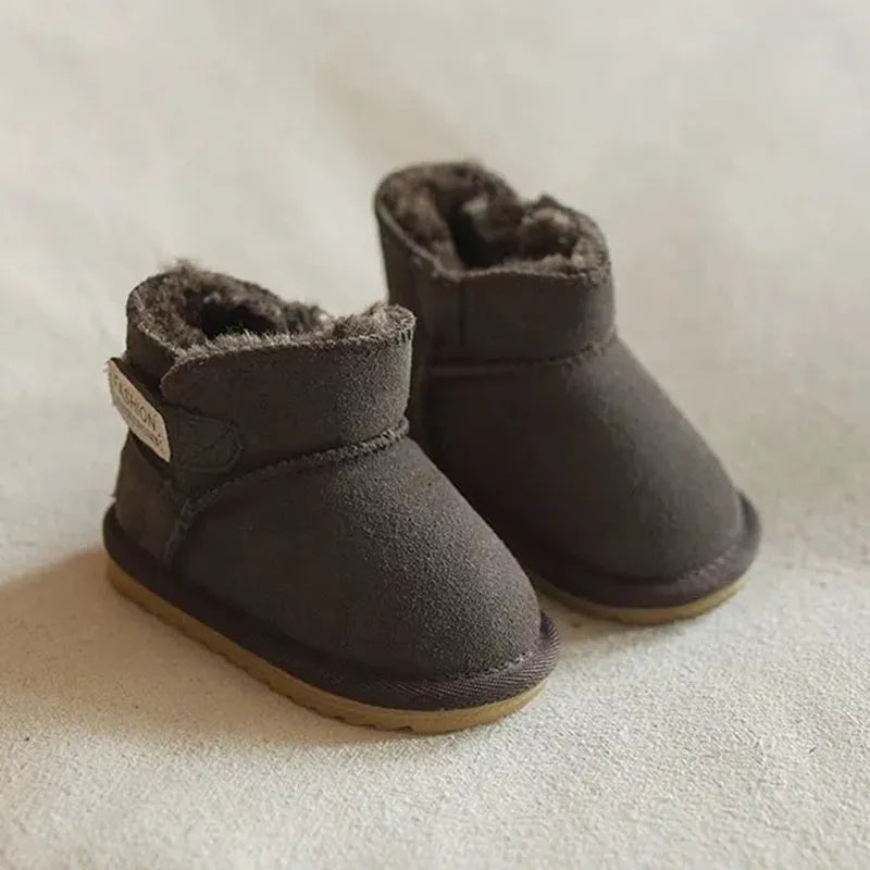 Bottes rembourrées en Cuir pour Enfants avec Fermeture Velcro - ChaudBotte