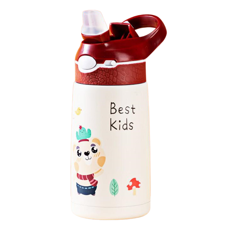 Bouteille isotherme enfant à paille - ThermoDino