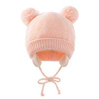 Chapeau bébé hiver en tricot, avec liens et doublure polaire - BonnetChaud