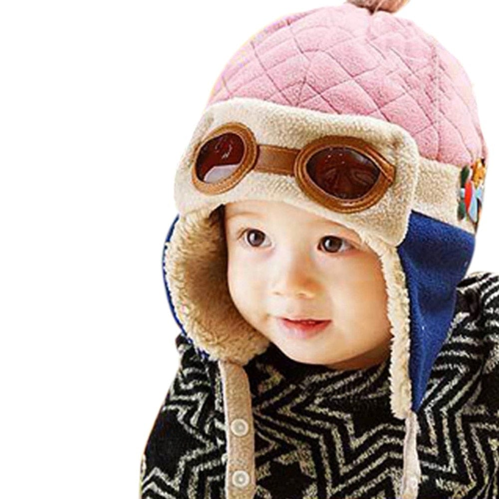 Chapeau bébé hiver ours pilote - Ourson Aviateur