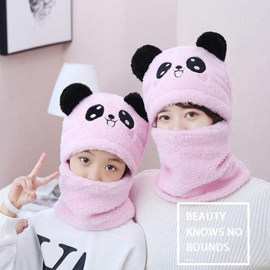 Chapeau et écharpe polaire enfant panda - FluffyCap