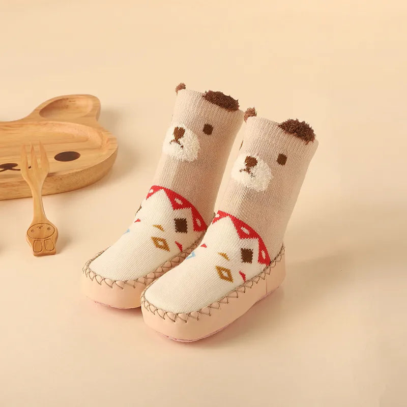 Chaussettes Antidérapantes Bébé | Semelle en Liège et Cuir - SemeLiège