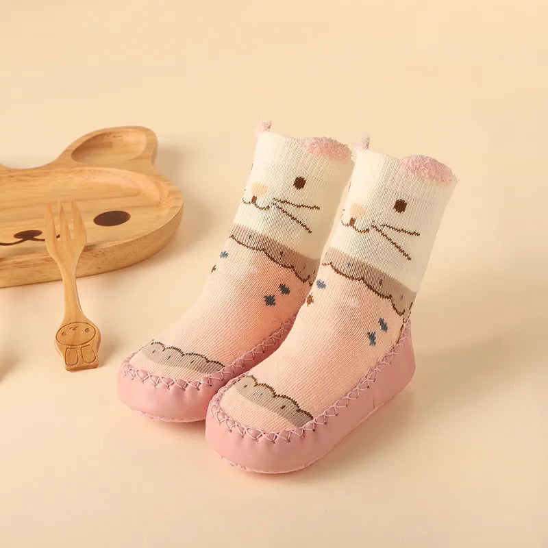 Chaussettes Antidérapantes Bébé | Semelle en Liège et Cuir - SemeLiège