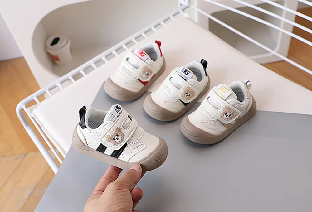 Chaussures Bébé PU Cuir –  Baskets Souples et Ergonomiques pour Nouveau-Né, Filles et Garçons, Premiers Pas