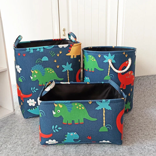 Coffre à Jouets Dinosaures – Grand Panier de Rangement Pliable avec Poignées - DinoBox