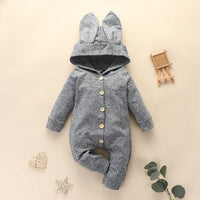 Combinaison bébé boutonnée, manches longues - BunnyCuddle