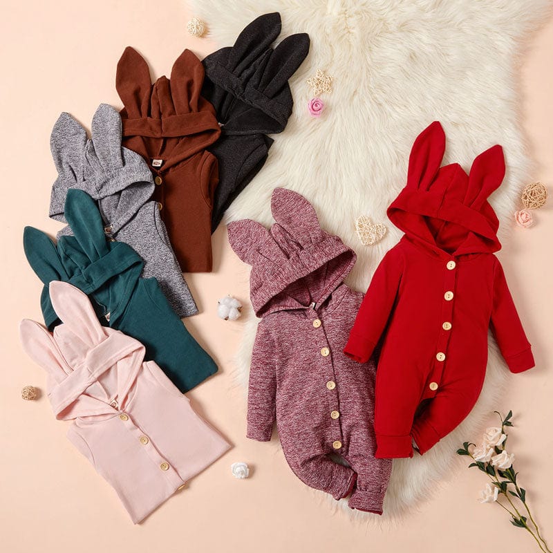 Combinaison bébé boutonnée, manches longues - BunnyCuddle