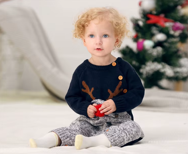 Combinaison bébé laine Noël hiver - Tricochaud