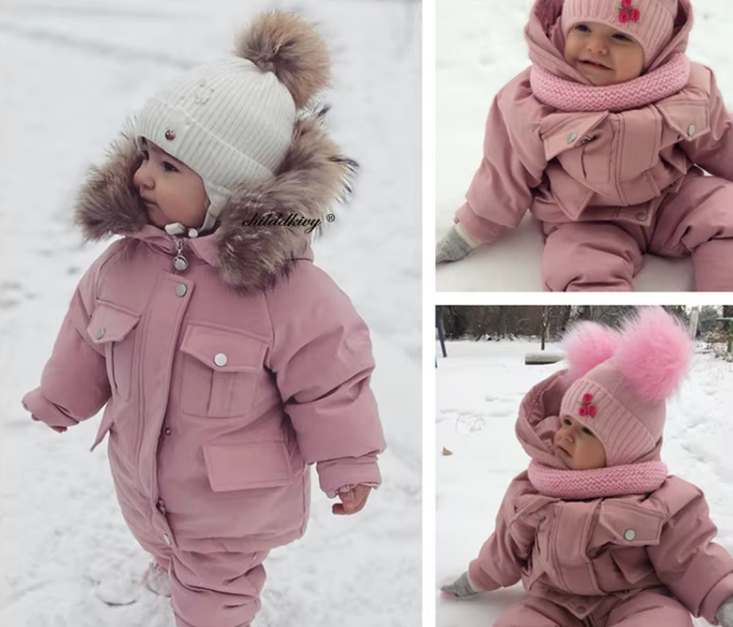 Combinaison ski bébé hiver avec doudoune - NeigeLuxe