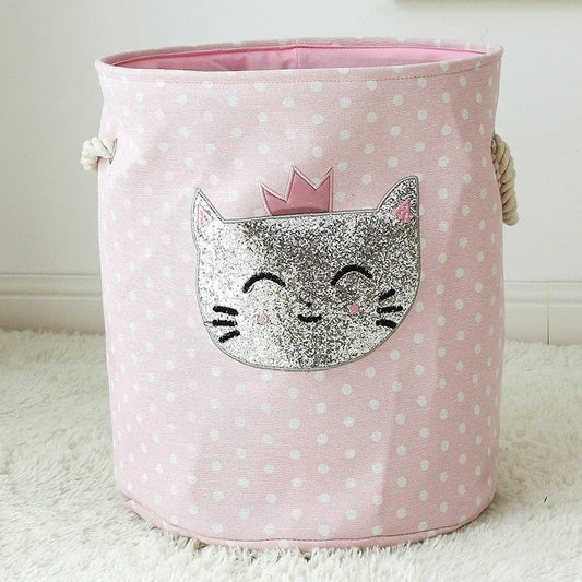 Corbeille de rangement enfant fille en tissu - AnimalBox