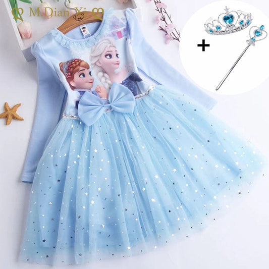Costume Reine des Neiges avec accessoires pour fille- ReineMagique