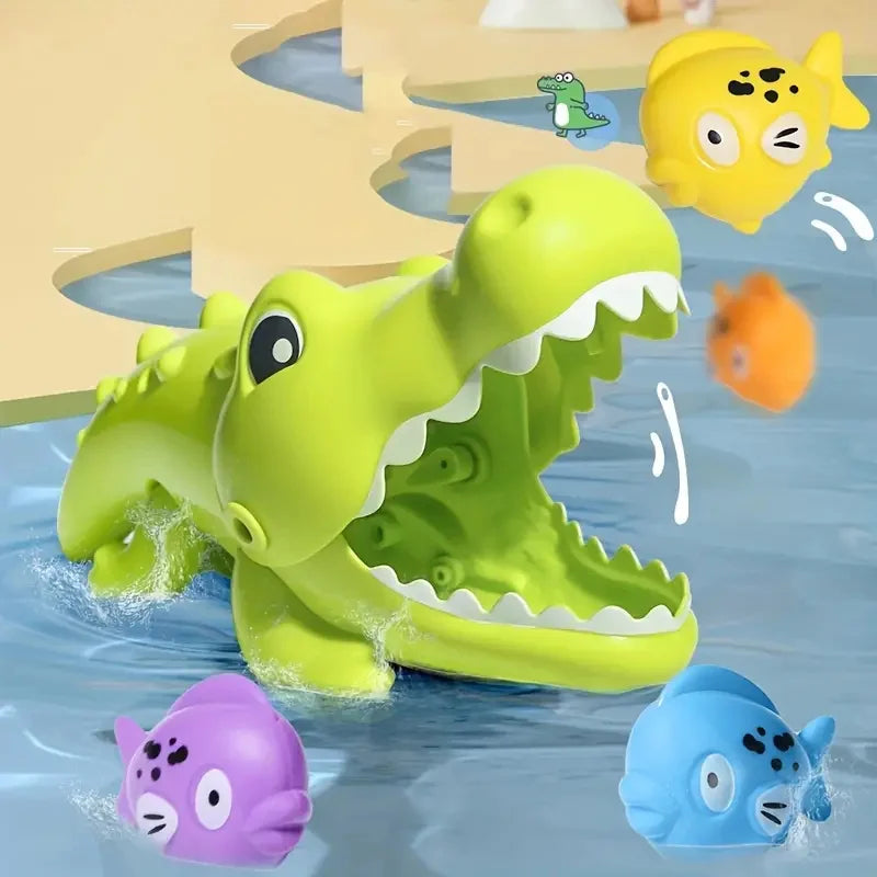 Crocodile 4 Petits Poissons Flottants, Jouet de Bain pour Enfant,3+ Ans - JouetBain