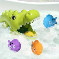 Crocodile 4 Petits Poissons Flottants, Jouet de Bain pour Enfant,3+ Ans - JouetBain