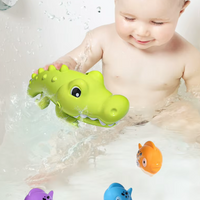 Crocodile 4 Petits Poissons Flottants, Jouet de Bain pour Enfant,3+ Ans - JouetBain