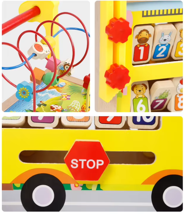 Déambulateur en bois avec jeux éducatifs - BabyWood